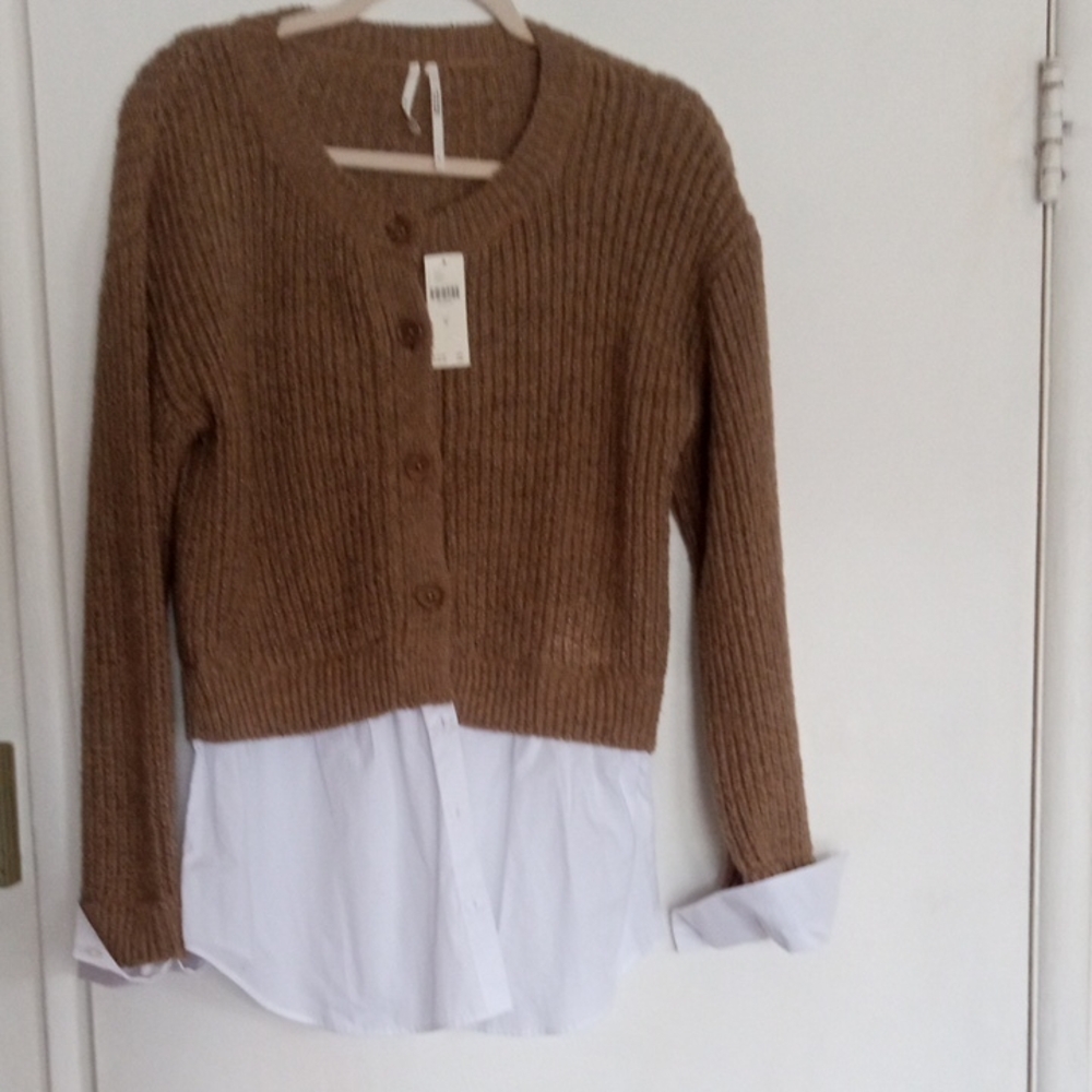 Anthropologie Women's Tan Sweater Cardigan Size Medium New With Tag